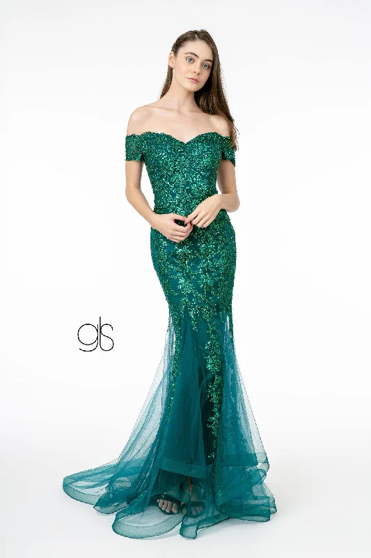 Stylish Taffeta Dress Sweetheart Neckline Glitter Mesh Long Prom Dress