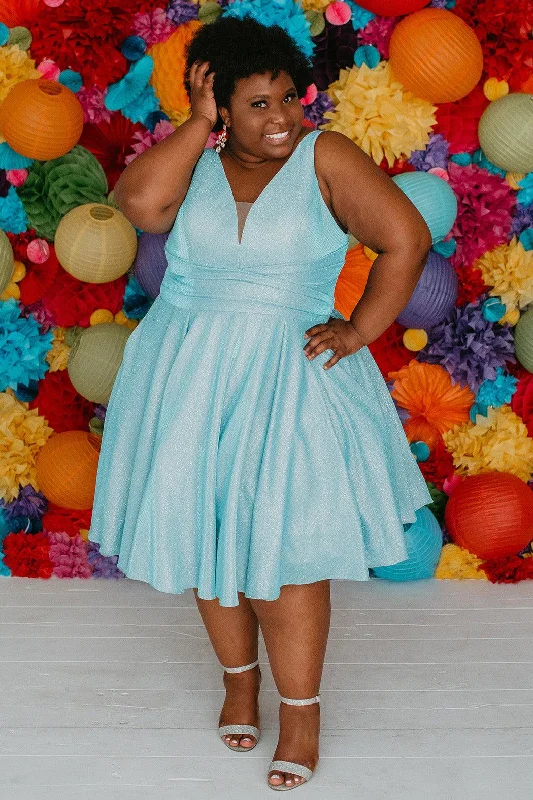 Elegant Ruffle Dress Sydneys Closet SC8117 Plus Size Homecoming Prom Short Dress