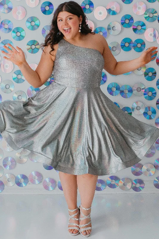 Sequin Maxi Dress Sydneys Closet SC8119 Plus Size One Shoulder Homecoming Prom Dress