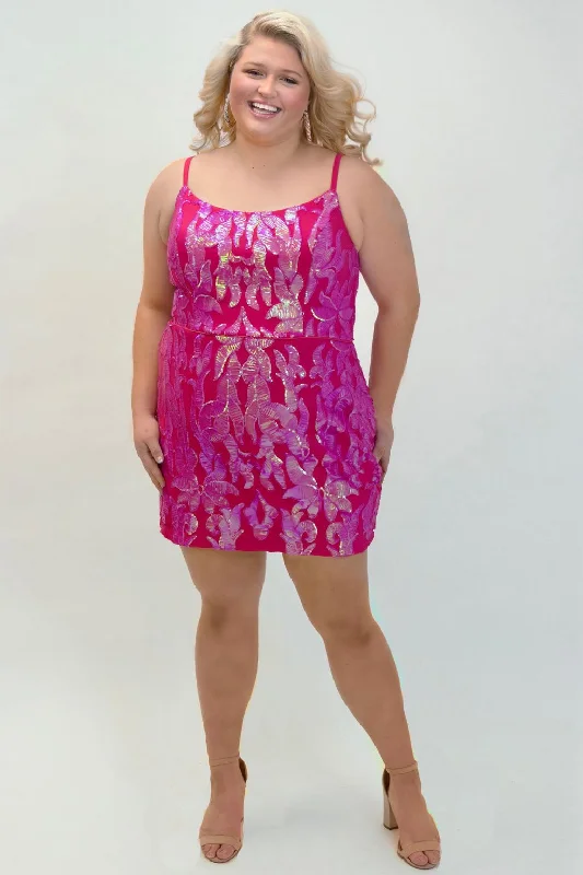 Wedding Reception Gown Sydneys Closet SC8123 Plus Size Short Homecoming Dress
