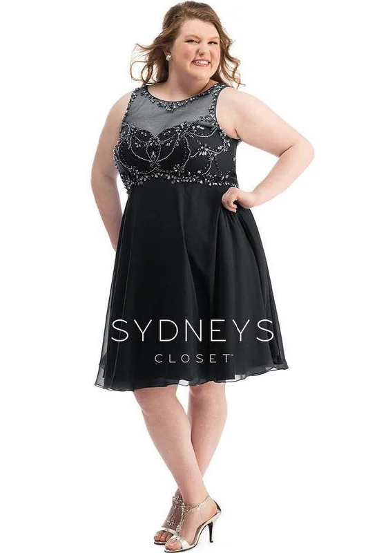 Romantic Evening Gown Sydneys Closet Short Sleeveless Prom Dress