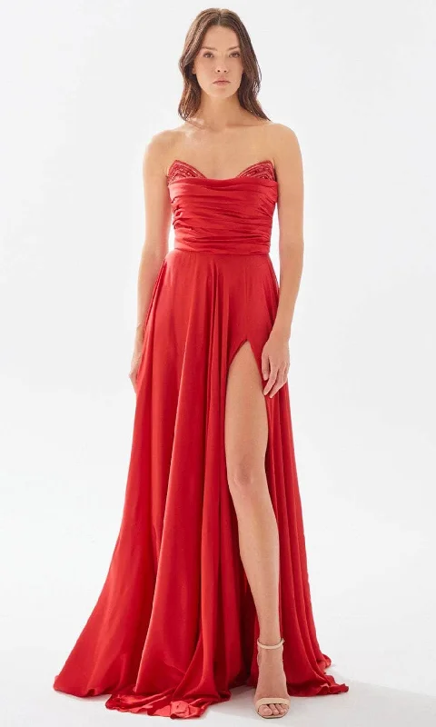 Side Slit Gown Tarik Ediz 52006