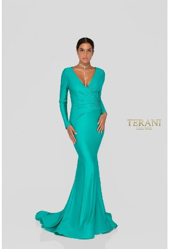 Halter Gown Terani Couture 1912P8281 Long Mermaid Prom Gown