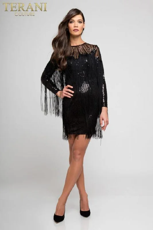 Rich Velvet Dress Terani Couture 1722C4053 Short Formal Dress