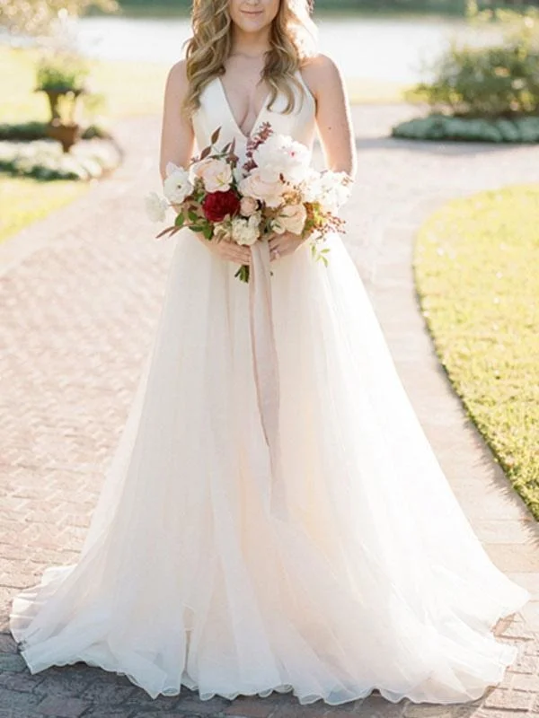 Statement Sleeve Dress A Line Wedding Dress Ivory Blackless V Neck Spaghetti Straps Wedding Dress Statement Sleeve Dress A Line Wedding Dress Ivory Blackless V Neck Spaghetti Straps Wedding Dress