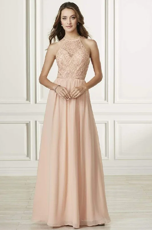Dainty Chiffon Dress Adrianna Papell Platinum - 40175 Lace Halter Chiffon A-line Dress