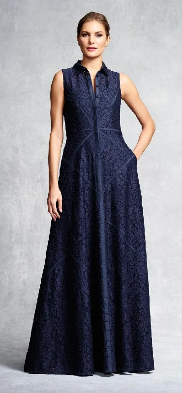 Midnight Blue Gown Aidan Mattox - Lace Long Dress 54473060