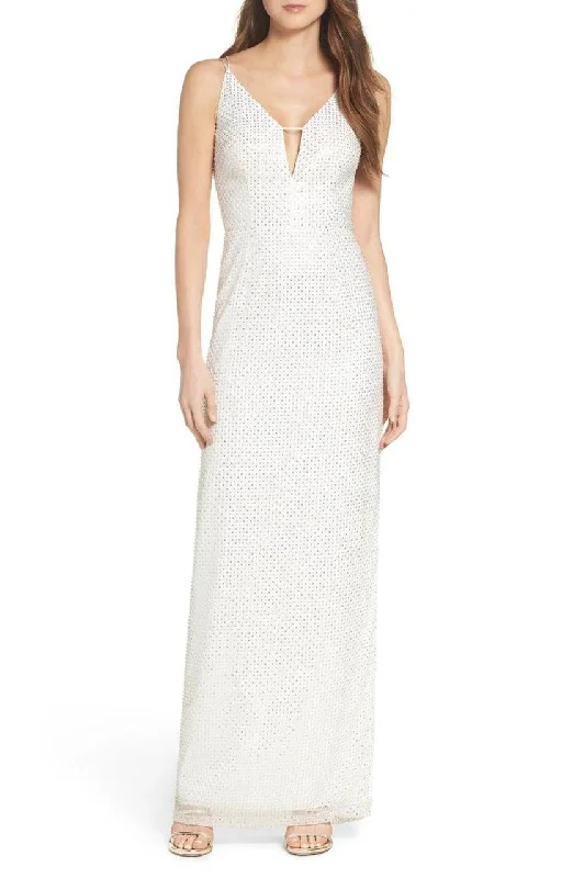 Romantic Soft Satin Dress Aidan Mattox - Sequined Mesh Long Dress MN1E200508