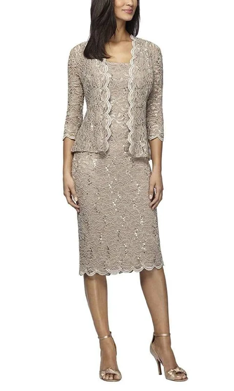 Empire Waist Gown Alex Evenings - 212264 Two-Piece Scallop Lace Jacket Dress