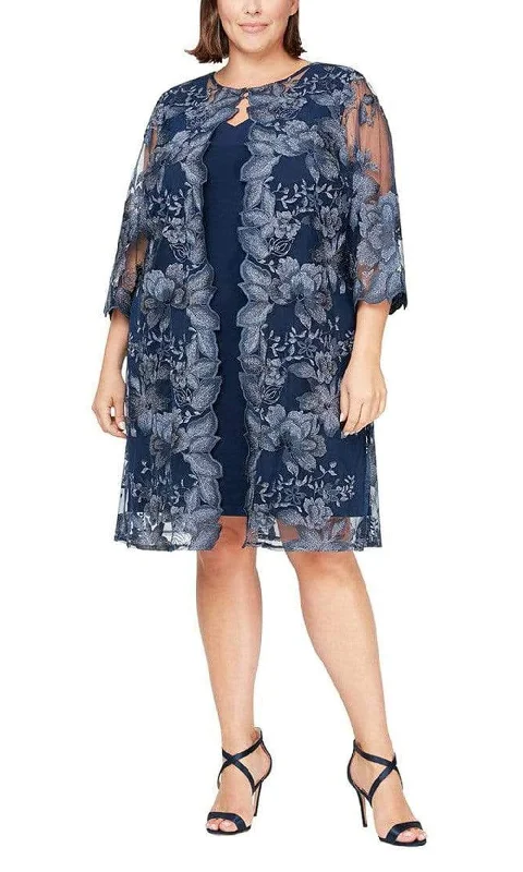 Trendy Evening Gown Alex Evenings - 84122202 Floral Embellished Matte Jersey Dress