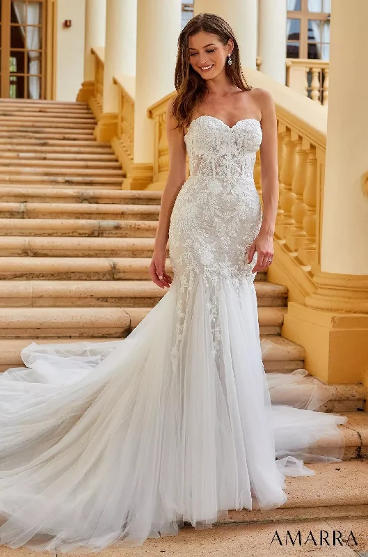 Perfect Fit Dress Amarra BELLA 84375 Size 8 Sheer Beaded Mermaid Wedding Dress Off the shoulder Bridal Gown Perfect Fit Dress Amarra BELLA 84375 Size 8 Sheer Beaded Mermaid Wedding Dress Off the shoulder Bridal Gown