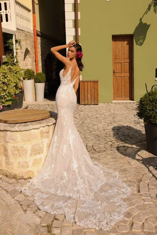 Silk Ball Gown Amarra Bridal Sadie 84383 Size 4 Fitted sheer lace wedding dress Bridal Gown Train V Neck Elegant Silk Ball Gown Amarra Bridal Sadie 84383 Size 4 Fitted sheer lace wedding dress Bridal Gown Train V Neck Elegant