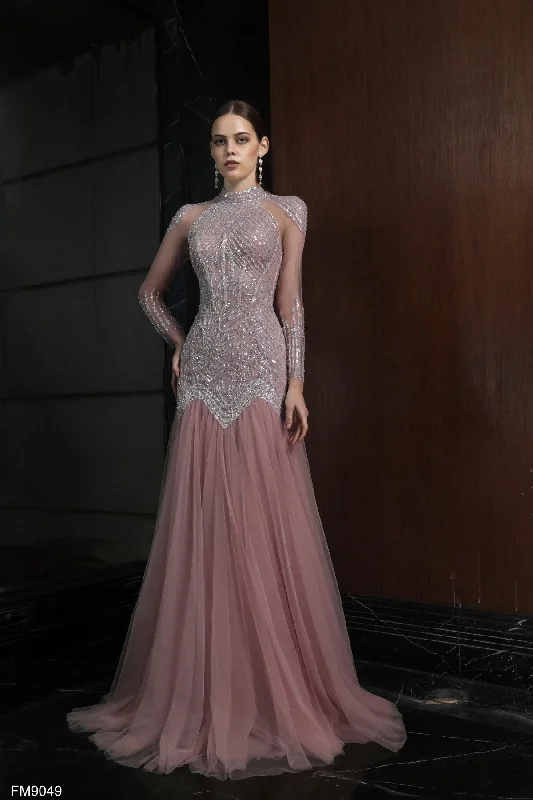 Elegant Ruffle Dress Azzure Couture FM9049