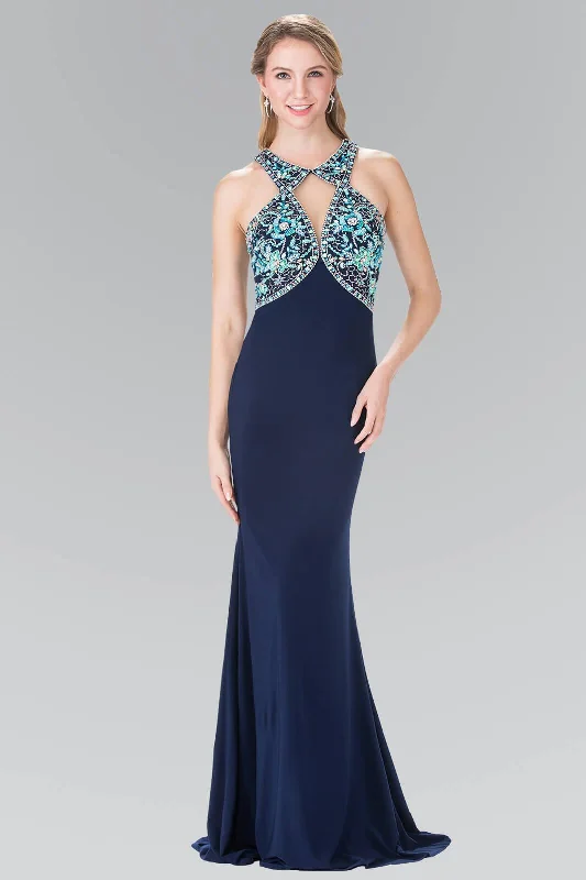 Romantic Soft Satin Dress Long Formal Prom Beaded Halter Dress Evening Gown