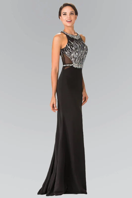 Gold Embellished Gown Prom Beaded Formal Dress Trumpet Gown