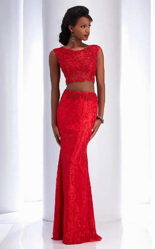 Statement Chiffon Dress Clarisse - 2716 Two-Piece Jeweled Applique Gown