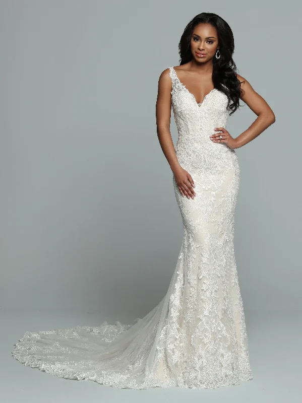 Timeless Satin Dress Davinci Bridal 50660 Fitted Lace wedding dress sheer straps Bridal Gown Timeless Satin Dress Davinci Bridal 50660 Fitted Lace wedding dress sheer straps Bridal Gown