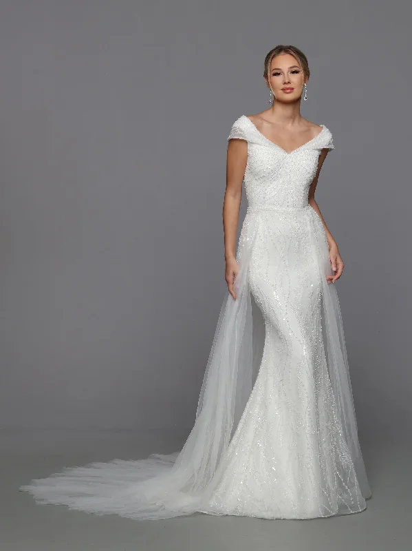 Perfect Fit Dress Davinci Bridal 50762 Size 12 Ivory Long Beaded Sequin Mermaid Bridal Gown Overskirt off Shoulder Cap sleeve Perfect Fit Dress Davinci Bridal 50762 Size 12 Ivory Long Beaded Sequin Mermaid Bridal Gown Overskirt off Shoulder Cap sleeve