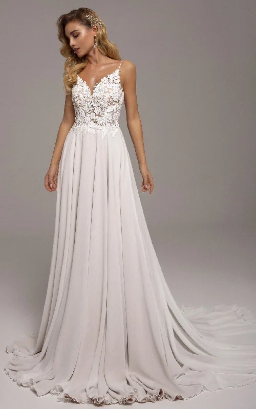 Elegant Organza Dress Elegant A-Line Spaghetti Chiffon Lace Court Train Wedding Dress with Appliques-716417 Elegant Organza Dress Elegant A-Line Spaghetti Chiffon Lace Court Train Wedding Dress with Appliques-716417