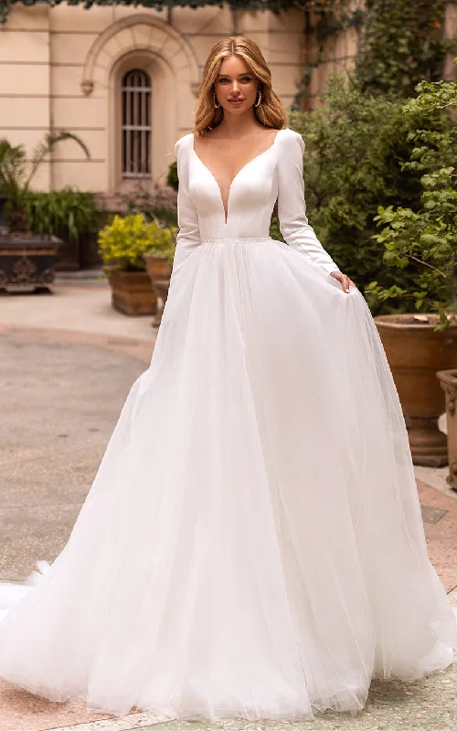 Navy Blue Gown Elegant Ball gown V-neck Satin Chapel Train Wedding Dress with Ruching-716082 Navy Blue Gown Elegant Ball gown V-neck Satin Chapel Train Wedding Dress with Ruching-716082