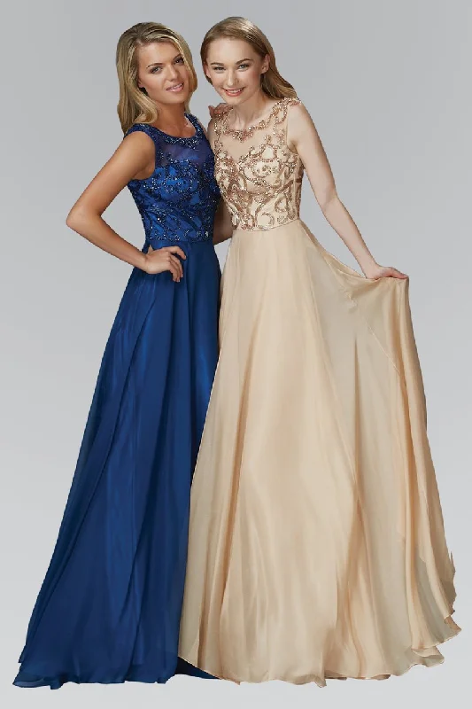 Sparkly Mermaid Dress Elizabeth K - GL2106 Beaded Scoop Neck A-Line Gown