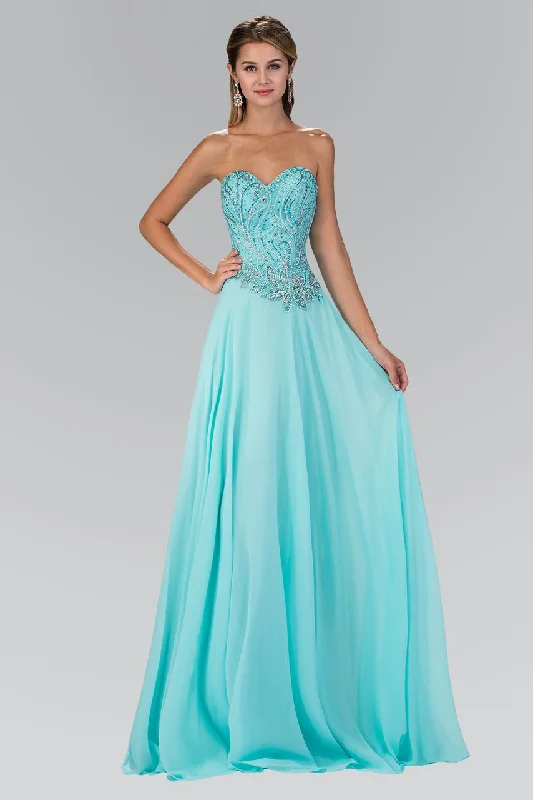 Bold Print Formal Dress Elizabeth K - GL2114 Beaded Sweetheart A-Line Dress