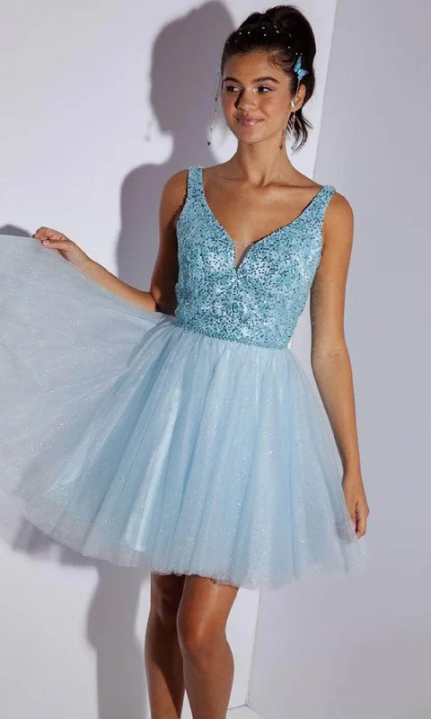 Romantic Soft Satin Dress Eureka Fashion 9926 - Sleeveless Beaded Cocktail Dress