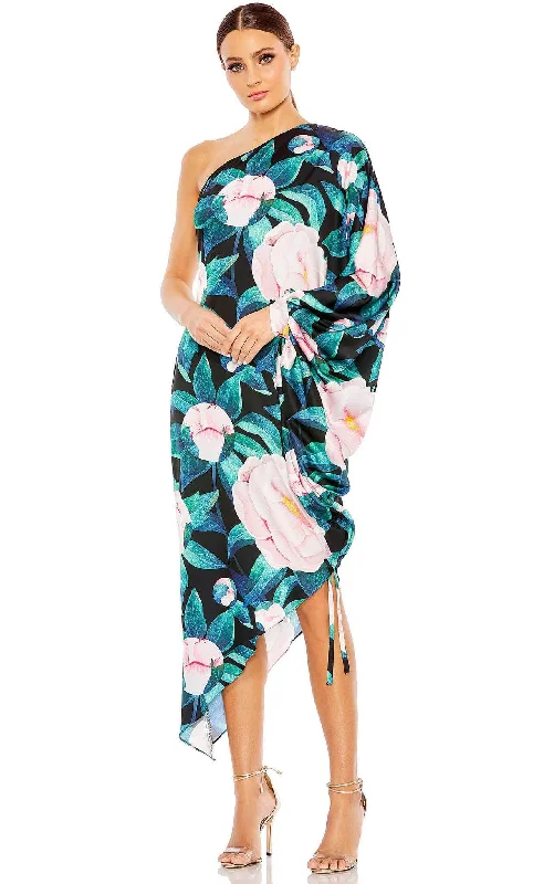 Exquisite Couture Dress Ieena Duggal 11404 - Asymmetrical Floral Dress