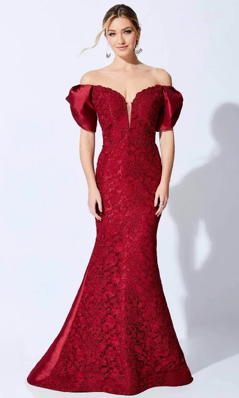 Whimsical Evening Gown Ivonne D by Mon Cheri - 221D46 Plunging Sweetheart Lace Mother of the Groom Dress