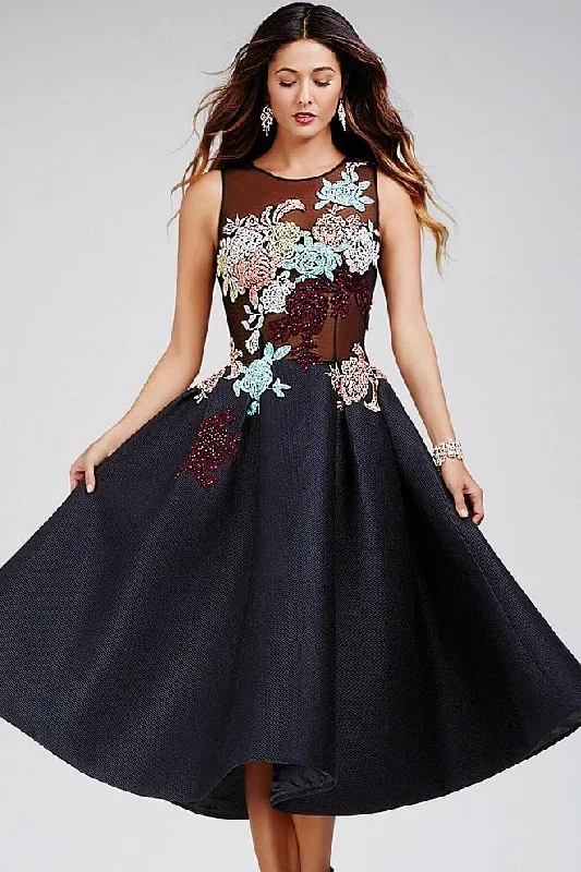Sparkly Mermaid Dress Jovani - 23695 Multi-Colored Sheer Jewel A-line Dress