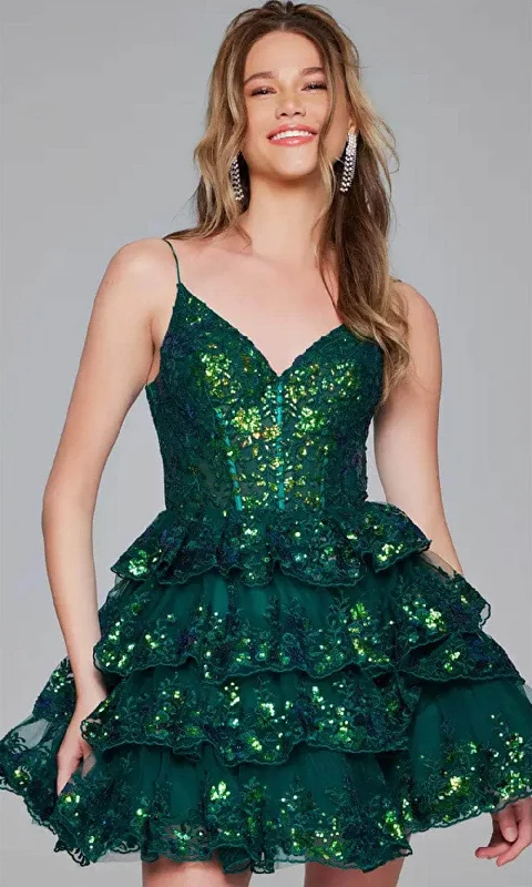 Off-White Gown Jovani 40382 - Embroidered Sleeveless Cocktail Dress