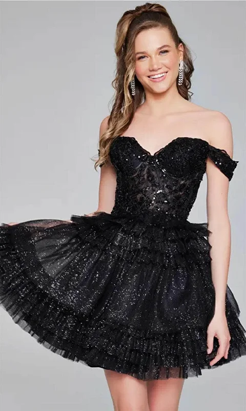 Floor-Length Satin Dress Jovani 40612 - Embellished Corset Cocktail Dress