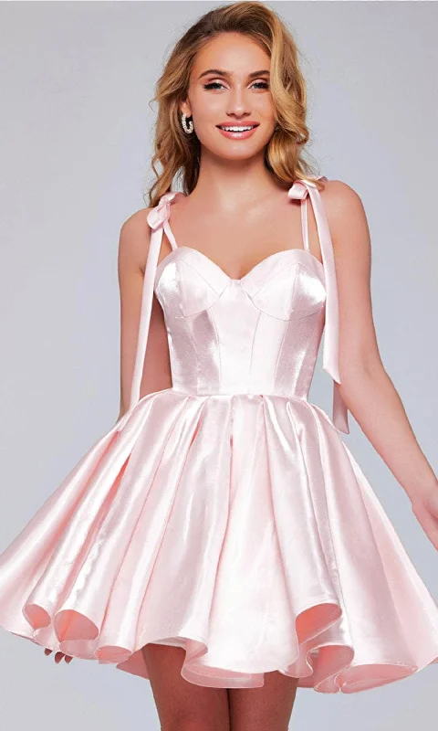 Romantic Evening Gown Jovani 42342 - Tie Strap Sweetheart Cocktail Dress