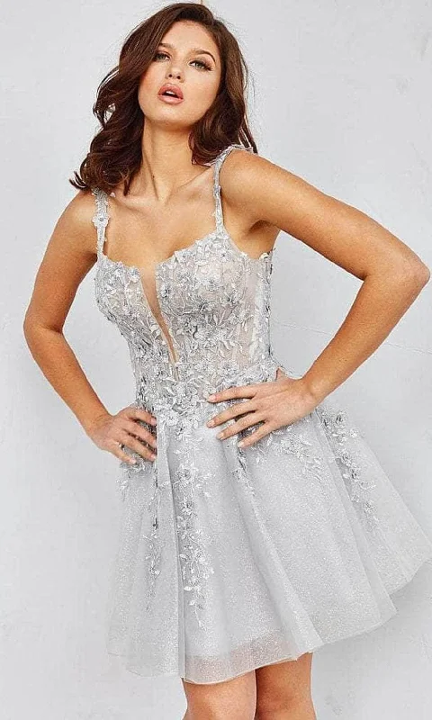 Fashionable Formal Dress JVN by Jovani JVN22520 - Sleeveless Applique Cocktail Dress