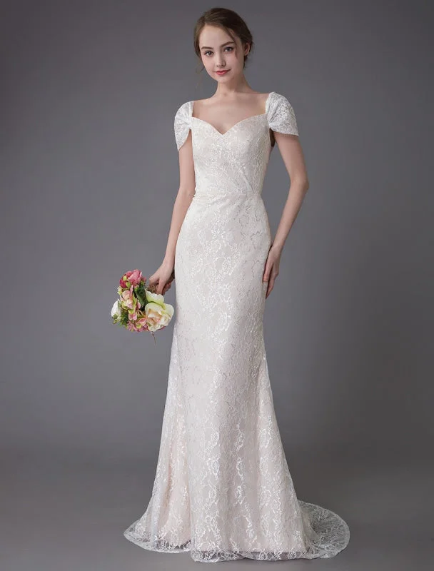 Tulle Skirt Dress Lace Wedding Dress Vanilla Cream Sweetheart Short Sleeve Bridal Dress Mermaid Bridal Gown With Train Exclusive Tulle Skirt Dress Lace Wedding Dress Vanilla Cream Sweetheart Short Sleeve Bridal Dress Mermaid Bridal Gown With Train Exclusive