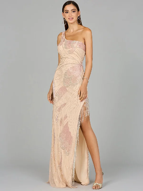 Draped Satin Gown Lara 9948  Dress