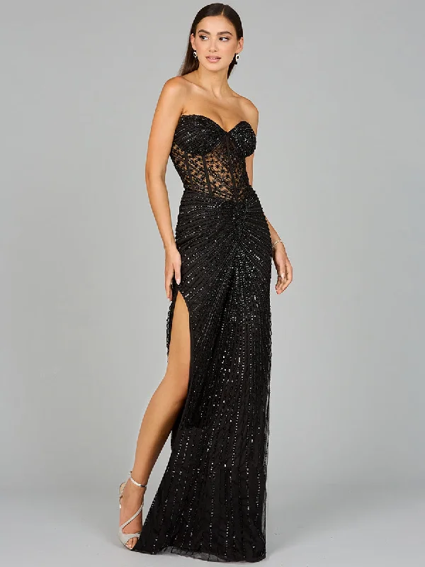 Charcoal Gray Gown Lara 9953  Dress