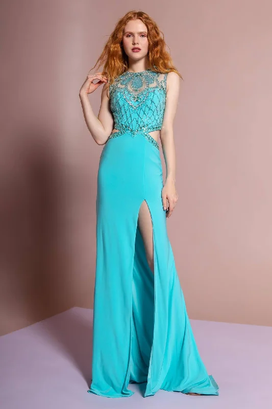 Chic Formal Gown Long Formal Prom Dress Evening Gown with Side Slit