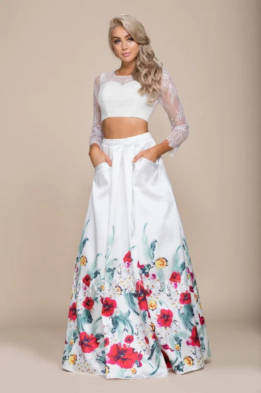Fashionista’s Dream Dress Long Two Piece Prom Sexy Dress with Pockets