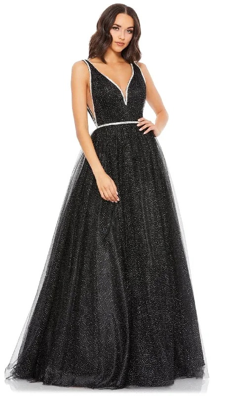 Draped Satin Gown Mac Duggal 30727 - V-neck Sleeveless Ballgown