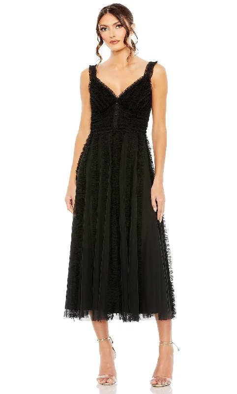 Full Skirt Dress Mac Duggal 8056 - Sleeveless Ruffled A-Line Dress