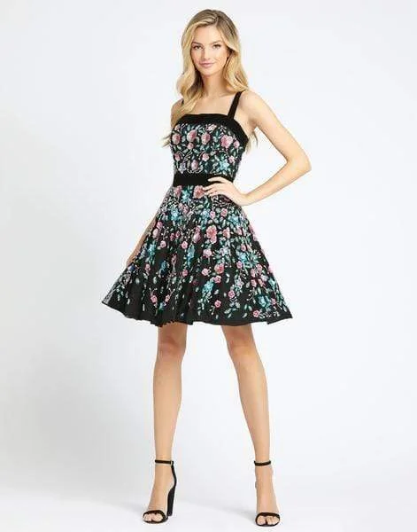 Bold Print Formal Dress Mac Duggal Evening - 4984D Sleeveless Embellished A-line Dress