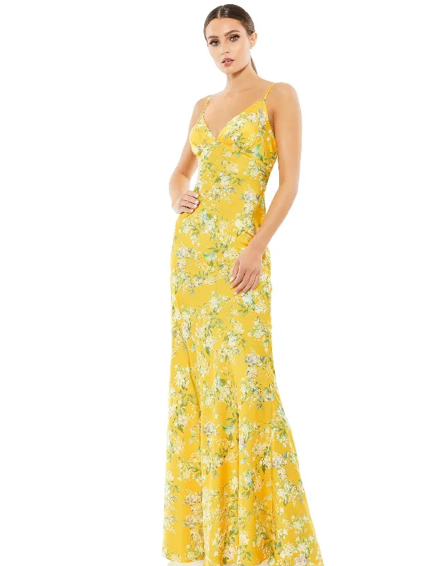Modern Ball Gown Mac Duggal 70183 Long Spaghetti Strap Formal Dress