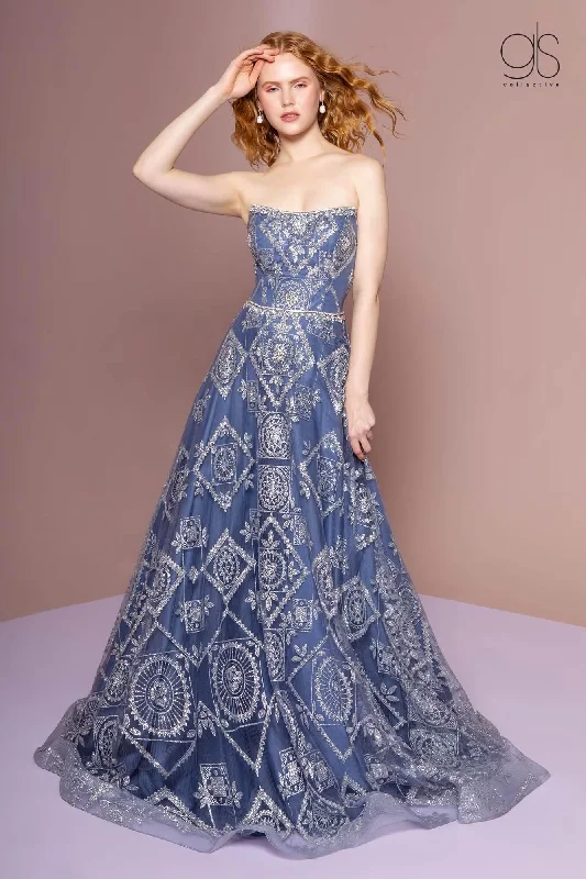 Elegant Wedding Gown Long Formal Strapless Prom Evening Dress