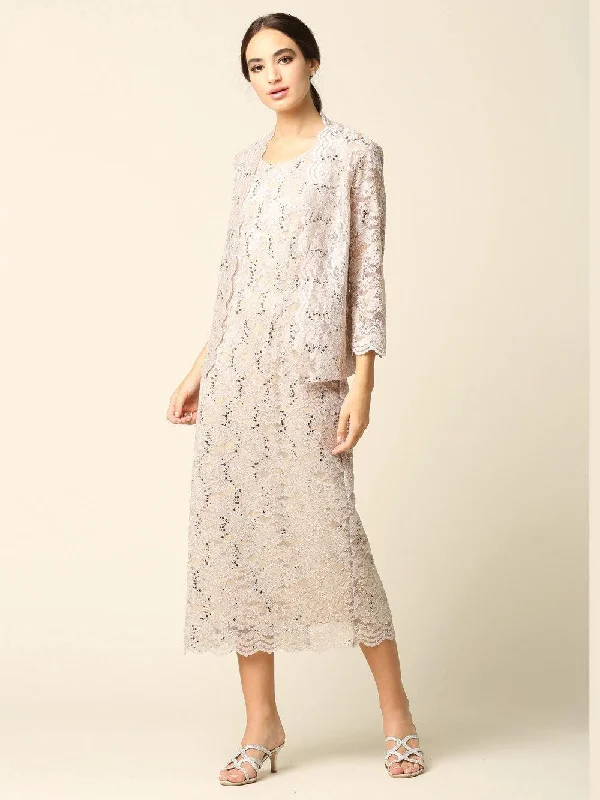 Structured Evening Gown Mother of the Bride Formal Lace Jacket Dress Sale
