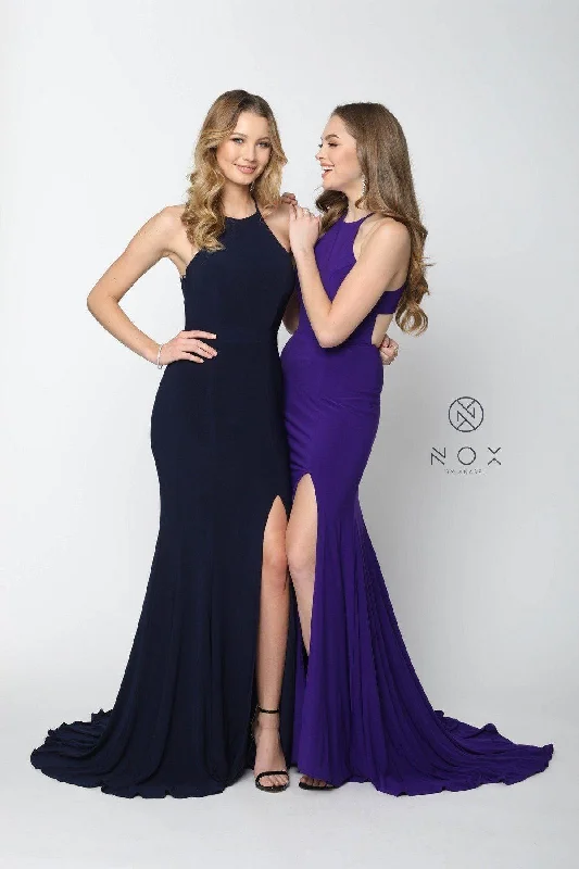 Royal Inspired Gown Long Side Slit Formal Dress Prom Evening Gown