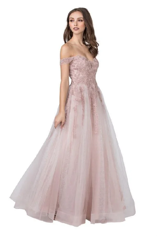 Pearl Embellished Gown Off Shoulder Long Prom Dress Sale