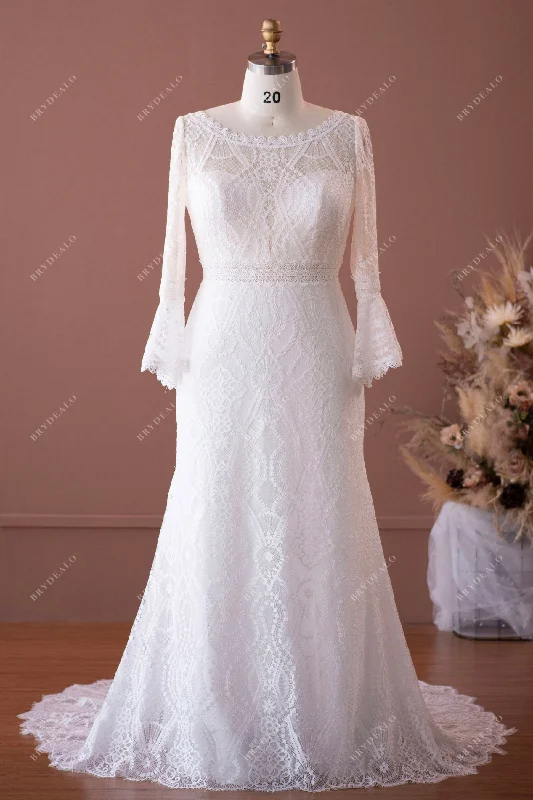 Show-Stopping Evening Gown Plus Size Illusion Neck Lace Mermaid Beach Bridal Dress Show-Stopping Evening Gown Plus Size Illusion Neck Lace Mermaid Beach Bridal Dress
