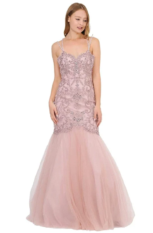 Off-White Gown Poly USA - 8352 Embellished Sweetheart Trumpet Gown