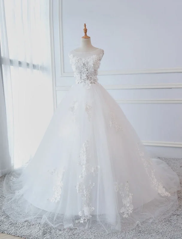 Satin Mermaid Dress Princess Wedding Dresses Ball Gowns Lace Flowers Applique Sleeveless Bridal Gowns With Train Satin Mermaid Dress Princess Wedding Dresses Ball Gowns Lace Flowers Applique Sleeveless Bridal Gowns With Train